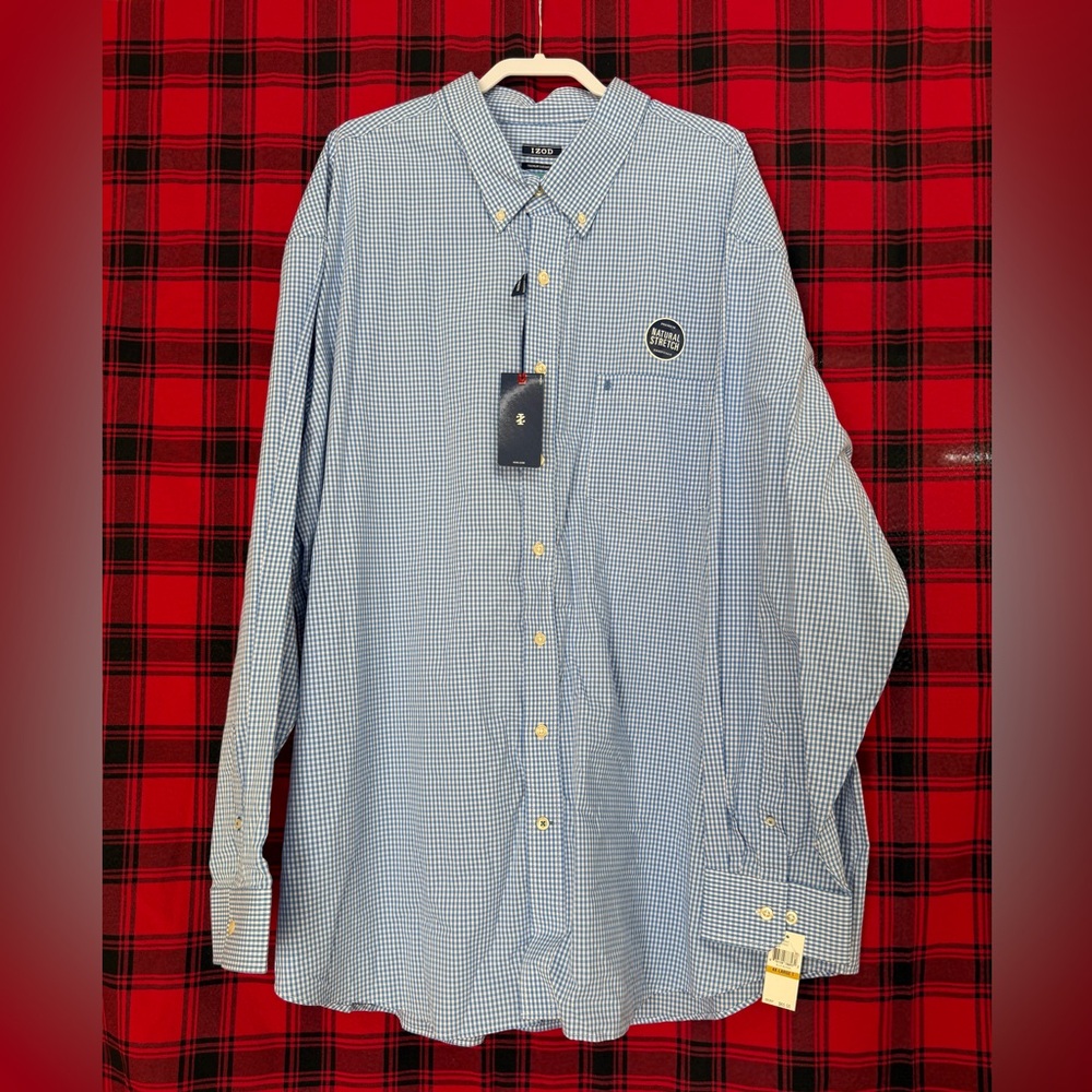 Izod Men's Light Blue Dress Shirt 4XLT NWT